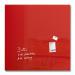 This photo features a sleek and modern Artverum Glass Board in bright red. The wall-mounted magnetic board measures 1000x1000x18mm and adds a pop of color and functionality to any space.