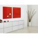 Wall Mounted Magnetic Glass Board 1000x1000x18mm - Red GL202