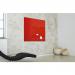 Wall Mounted Magnetic Glass Board 1000x1000x18mm - Red GL202