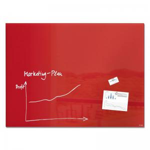 Sigel Wall Mounted Magnetic Glass Board 1200x900x18mm - Red GL212