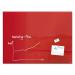 This wall mounted magnetic glass board is a vibrant red color and measures 1200x900x18mm. The sleek and modern design adds a touch of sophistication to any space. The tempered glass is both durable and elegant, making it a perfect addition to any office or home decor.