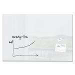 Wall Mounted Magnetic Glass Board 1500x100x18mm - Super White GL220