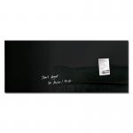 Wall Mounted Magnetic Glass Board 1300x550x15mm - Black GL240