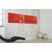 Wall Mounted Magnetic Glass Board 1300 x 550 x 15mm - Red GL242