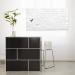 Wall Mounted Magnetic Glass Board 1300x550x18mm - White Stone GL244