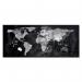 This photo features a sleek Artverum Glass Board in a world map design, mounted on the wall and measuring 1300x550x18mm. The glossy surface and magnetic capabilities make it a functional and stylish addition to any space.