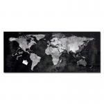 Wall Mounted Magnetic Glass Board 1300x550x18mm - World Map Design GL246