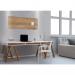 Wall Mounted Magnetic Glass Board 1300 x 550 x 15mm - Natural Wood Design GL247