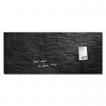 Wall Mounted Magnetic Glass Board 1300x550x18mm - Slate GL249