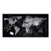 SIGEL Magnetic glass board Artverum - design World-Map - 91 x 46 cm - black - safety glass - TUEV-approved GL270