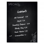 Wall Mounted Magnetic Glass Board 900x1200x18mm - Matt Happy Hour Specials Board GL276