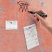 Wall Mounted Magnetic Glass Board 1300x550x18mm - Red Wall Matt GL299