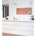 Wall Mounted Magnetic Glass Board 1300x550x18mm - Red Wall Matt GL299