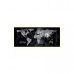 Wall Mounted Magnetic Glass Board 1300x550x18mm - World Map Design GL410