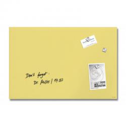 Sigel Wall Mounted Magnetic Glass Board 600x400x15mm - Matt Pastel Yellow GL512