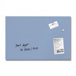 Sigel Wall Mounted Magnetic Glass Board 600x400x15mm - Matt Pastel Blue GL513