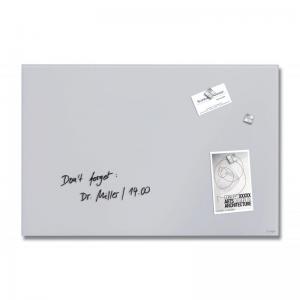 Sigel Wall Mounted Magnetic Glass Board 600x400x15mm - Matt Light Grey