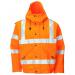 This picture shows a bright orange Beeswift High Visibility Bomber Jacket in size XL. Made with Gore-Tex, it is a foul weather bomber jacket perfect for staying dry and easily visible in wet weather conditions.