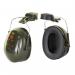 The picture shows a set of green Peltor ear defenders with helmet attachments by 3M Peltor. These ear defenders have a sleek and modern design and are equipped with the latest noise reduction technology to protect the wearers hearing. The adjustable headband ensures a comfortable fit.