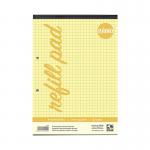 RHINO A4 Yellow Paper Refill Pad 100 Page 7mm Squared (Pack of 36) HAYQ-4