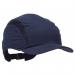 A photo of First Base Baseball Caps 3M Hc24 First Base 3 Cap Black Reduced Peak Navy Blue HC24NBRP shows two baseball caps in black and navy blue with a lowered peak, perfect for staying cool on the field. The logo is prominently displayed on the front.