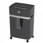 The photo shows an HP Pro Shredder, model HP2811, with a 15-20L capacity and cross cut shredding. Its sleek design features the iconic HP logo and durable construction. A must-have for any home or office.