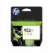 The picture shows a bright yellow HP ink cartridge, labeled 953XL, with a capacity of 1.6K pages and containing 20ml of ink. The sleek cartridge is designed by HP and is perfect for all your printing needs.