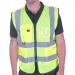 The image shows two bright yellow Beeswift high visibility vests, one a standard style and the other a mesh waistcoat. Both have the brands logo and are size 4XL. These vests are perfect for workers needing visibility on the job.