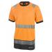 This picture shows an orange and black two-tone Beeswift High Visibility Tee Shirt with short sleeves. The shirt is size medium and features the Beeswift logo on the front. The bright colors and high visibility make this shirt perfect for those working in hazardous or low light environments.