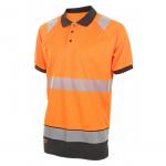 Beeswift High Visibility Two Tone Polo Shirt Short Sleeve Orange / Black 3XL HVTT010ORBL3XL