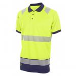 Beeswift High Visibility Two Tone Polo Shirt Short Sleeve Saturn Yellow / Navy 3XL HVTT010SYN3XL