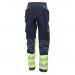 These Beeswift high visibility trousers feature a vibrant Saturn Yellow and Navy color combination. They are designed with a comfortable fit and reflective strips for enhanced visibility. Perfect for staying safe and visible on the job.