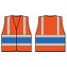 A photo of Beeswift High Visibility Vests would feature a bright orange vest with a royal blue band, size 3XL. The vest is made to increase visibility and promote safety in various work environments. It is lightweight and comfortable for all-day wear.