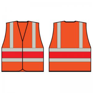 Beeswift High Visibility Orange Vest With Red Band Med HVVA2RM