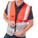 Beeswift Two Tone Executive Waistcoat Red / Grey Small HVWCTTREGYS