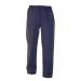 This image shows a pair of navy blue Hydrosoft Weatherproof Trousers by Hydrowear, designed for Southend. They feature a waterproof material and have a modern, sleek look.