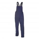This photograph shows two pairs of Hydrosoft Weatherproof Bib & Braces, one in a sandhurst color and the other in navy blue, both in size 4XL. These waterproof bibs feature the Hydrowear brand name and product name embroidered on the front in white. The material is smooth and shiny, with adjustable straps and multiple pockets. The navy blue pair has reflective strips for added visibility.