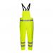 A bright yellow waterproof bib and brace, designed for high visibility in wet weather. The material is Hydrosoft and branded with Hydrowear Vechta. Perfect for staying dry on a rainy day.