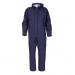The photograph shows a dark navy blue Hydrowear Salesbury Hydrosoft waterproof coverall in size 2XL, featuring the Hydrowear logo on the chest and both legs. The overalls are made of durable and weatherproof material, perfect for working in wet or harsh conditions.