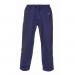 The image shows a pair of navy blue waterproof trousers by Hydrowear, with the brand name clearly visible on the leg. The trousers are made with premium materials and have a sleek, no-sweat design. They are weatherproof and perfect for any outdoor activity.