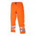 The photo shows a pair of bright orange High Visibility Trousers from Hydrowear. The trousers are from the Urbach Simply No Sweat collection and are waterproof and quilted for added warmth.