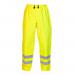 The photograph features a bright yellow Hydrowear High Visibility Waterproof Trouser from the Ursum Simply No Sweat collection. The trousers are Saturn Yellow in color and come in a size small. The sleek design and waterproof material make these trousers perfect for staying visible and dry in any weather conditions.