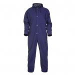 The photo captures the navy blue Urk Weatherproof Overalls and Coveralls from Hydrowear. The waterproof coverall features a simple design with no visible sweat stains, providing ultimate protection and comfort. It is a practical choice for braving any weather conditions.