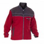 The photo shows a red and grey XL Hydrowear Kiel fleece from the brand Hydrowear. The fleece has a soft, comfortable texture and a sleek, modern design. The logo can be seen on the chest. It is perfect for staying warm and stylish in cooler weather.