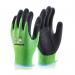 The image shows a pair of Beeswift nitrile coated gloves, with a green micro foam nitrile coating and a cut level 5 rating. These gloves are 2XL in size and have the Beeswift Kutstop logo on them.