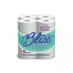 Bliss 2 ply white kitchen towel - 6 x 4 Pack KTK24