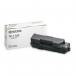 The photograph shows a stack of Kyocera ink cartridges in the color black. Each cartridge has the brand name Kyocera printed on it. The label OEM can be seen along with the specific model number TK1160. The label also states that the cartridges are original and have a yield capacity of 7200 pages.