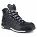This image captures a sleek and sturdy pair of black Lavoro Kenobi metal-free ESD boots. The boots feature a classic lace-up design and are built with durable materials, making them suitable for any work environment. The bold Lavoro logo is displayed prominently on the sides.