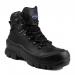 In the image, there is a pair of black Lavoro Exploration Low H / D Boots in size 12. They have a sturdy and durable design, with a high ankle and heavy-duty construction. The boots are ideal for rugged outdoor work or exploration with their strong grip and protection for the feet.