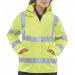 This picture shows a group of women wearing high visibility jackets in a bright yellow color. The jackets have a professional look, with reflective strips and a sleek design. They are made by Beeswift and are specifically designed for women. The jackets are perfect for ensuring visibility and safety in low light or hazardous work environments.